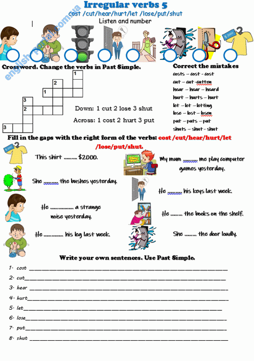 Download Irregular Verbs 5 Worksheet