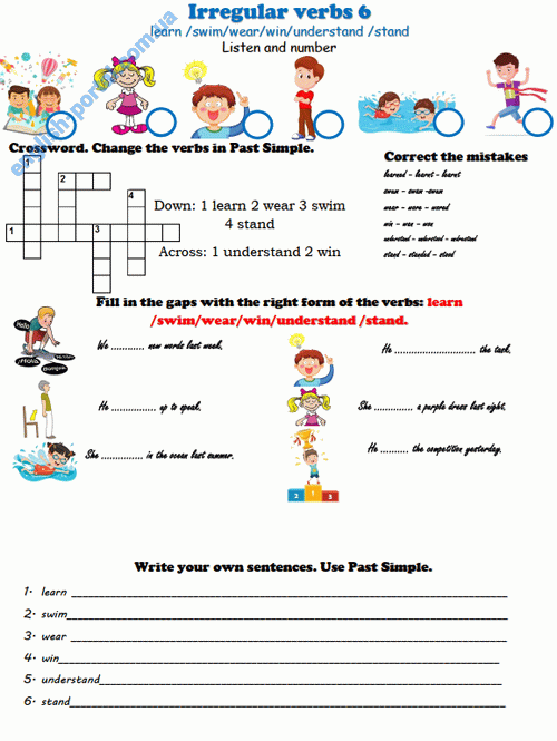 Download Irregular Verbs 6 Worksheet