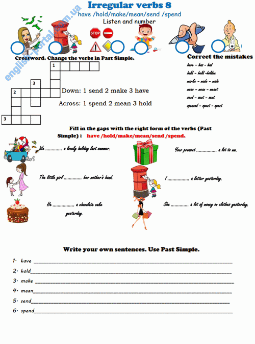 Download Irregular Verbs 8 Worksheet