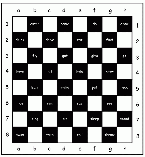 Checkers with irregular verbs - English Task