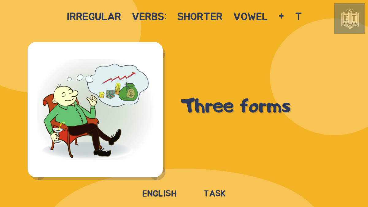 Irregular Verbs: Shorter Vowel + t – Three Forms