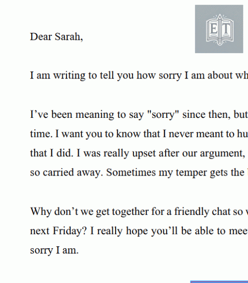 Letter of Apology: Offensive Behavior