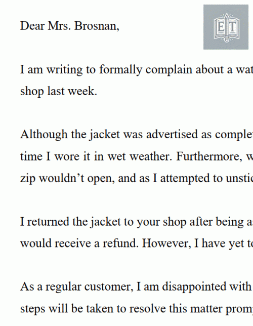 Letter of Complaint: About Receiving Damaged Goods