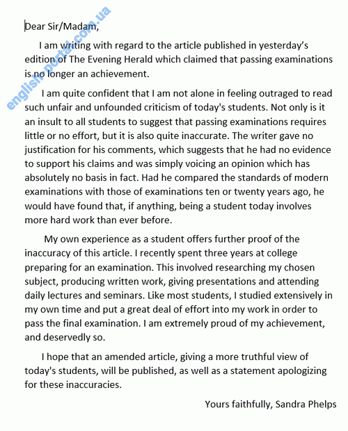 Download Letter to the Editor About Exams