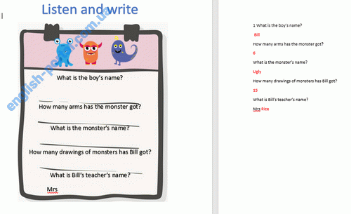 Download Listening Starters unit 1 task 2 Worksheet