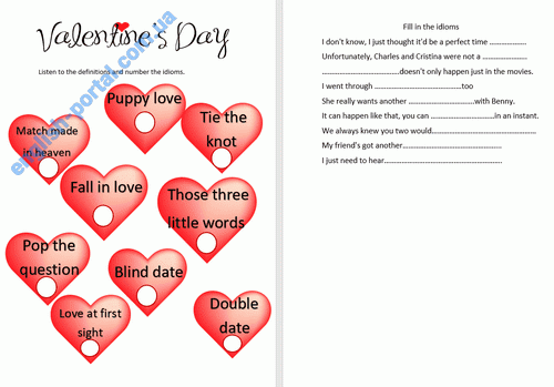 Download Love Idioms Worksheet