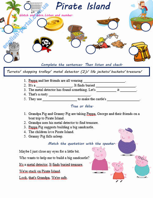 Download Peppa Pig Pirate Island Worksheet