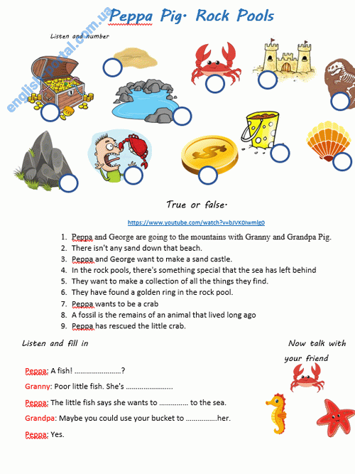 Download Peppa Pig Rock Pools Worksheet