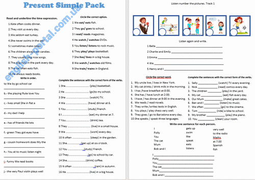Download Present Simple Pack Worksheet .pdf