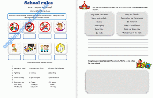 Download School Rules Worksheet