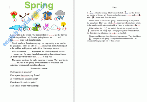 Download Spring Worksheet