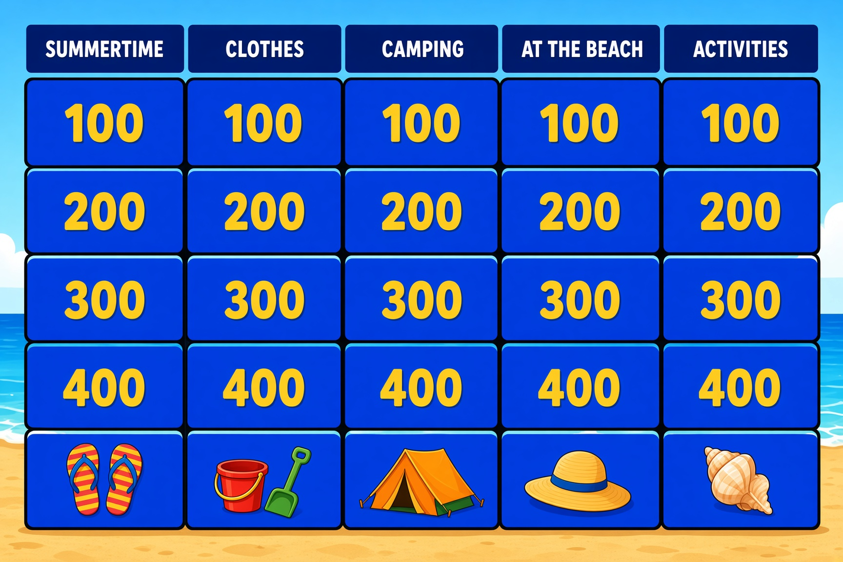 Summer Jeopardy for Kids