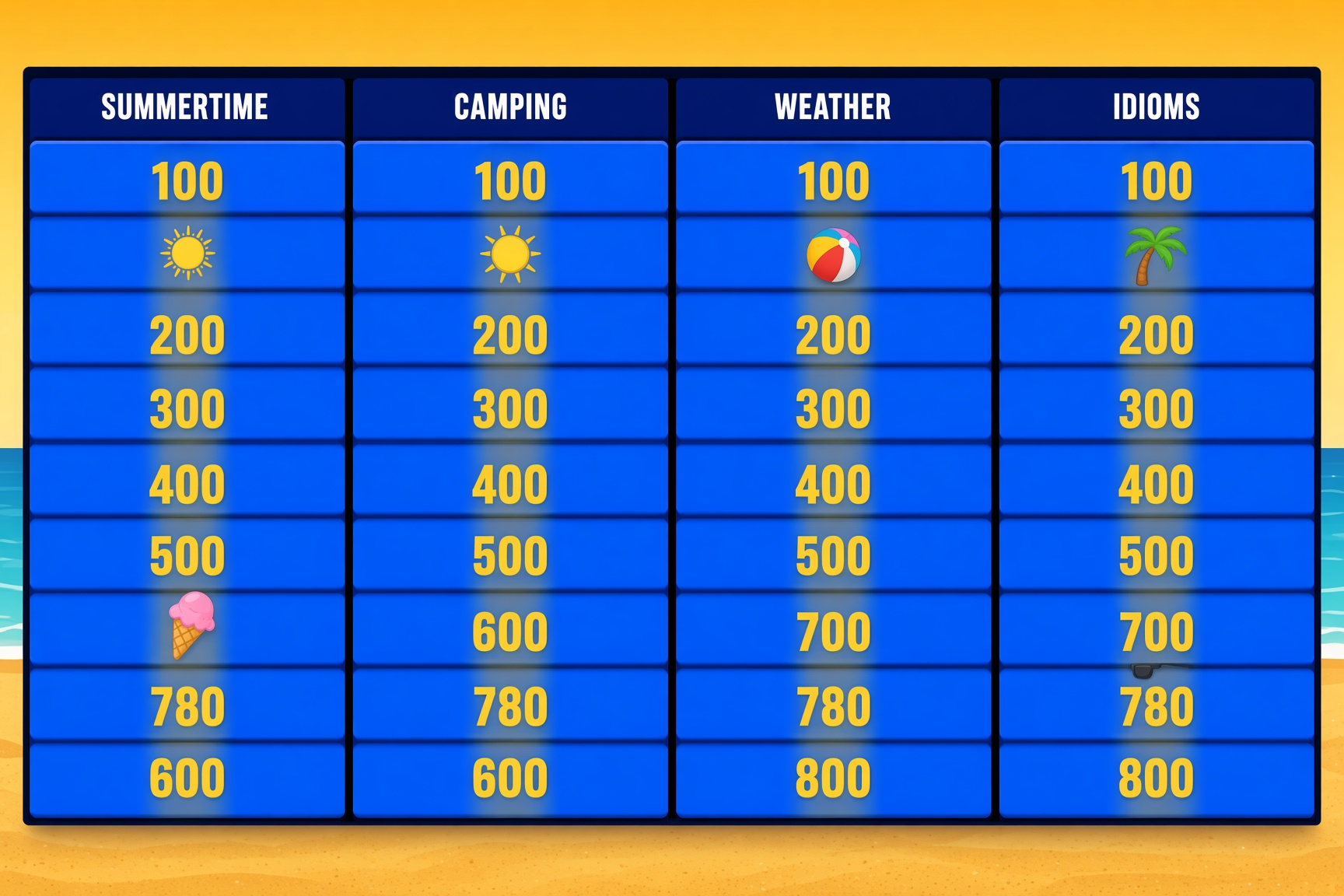 Summer Jeopardy