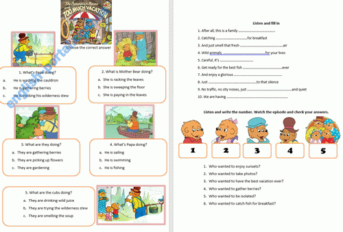 Download Summer Too Much Vacation Worksheet