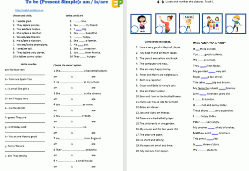Download To Be (Present Simple) am is are Pack .docx