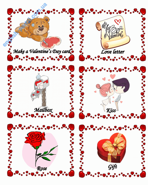 Download Valentine Flash Cards with Words