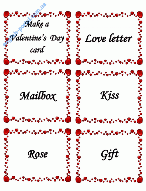 Download Valentine Flash Cards Words