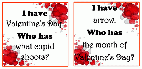 Valentine's Game - I Have Who Has