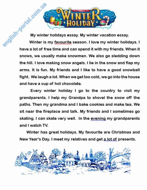 Download My Winter Holidays Essay / My Winter Vacation Essay