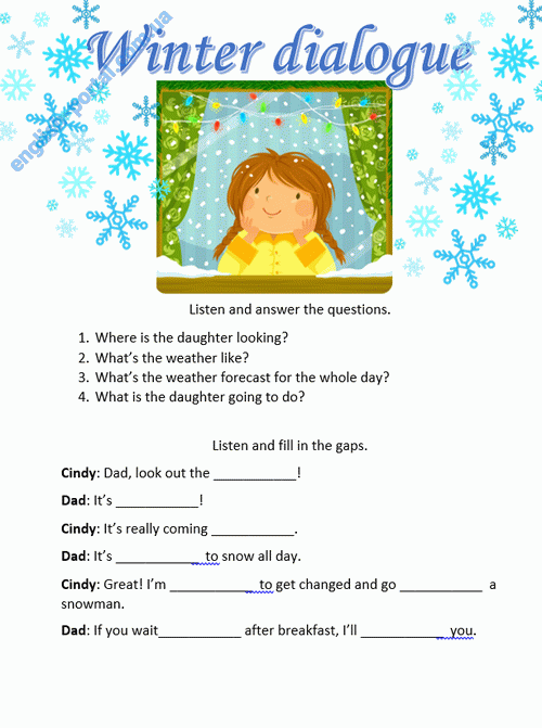 Download Winter Dialogue Worksheet