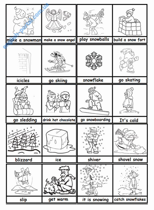 Download Winter Vocabulary black&white