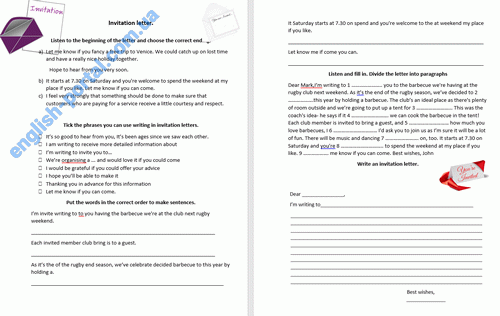 Download Worksheet Letter of Invitation