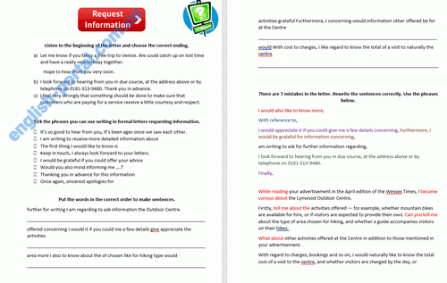 Download Worksheet Letter Request Information