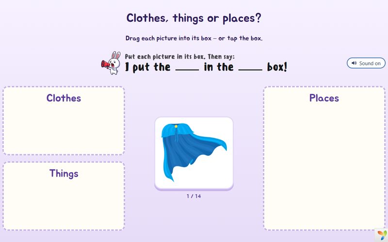 Word Sort – screenshot of the game