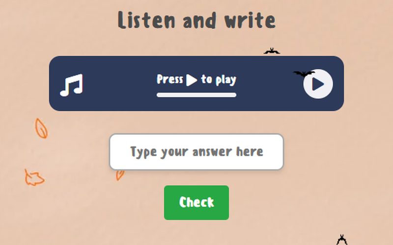 Spelling Game – screenshot of the game