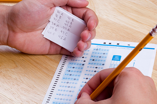 Illustration for an A1 conversation question about lessons, teachers and homework.
