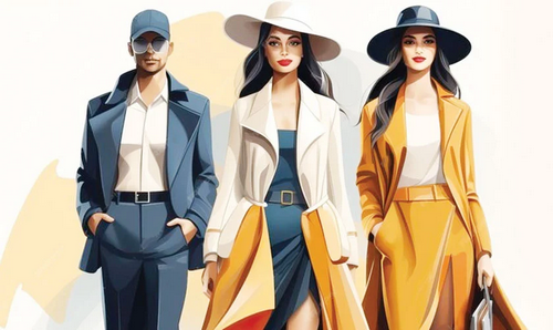 Illustration for a B1 conversation question about clothes, style and shopping for them.