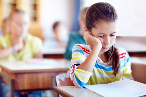 Illustration for a B1 conversation question about lessons, teachers and homework.