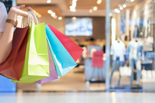 Illustration for a B2 conversation question about shops, money and what you buy.