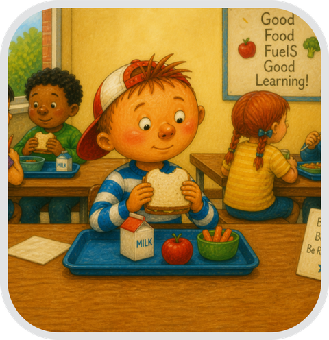 eat quietly in the lunchroom