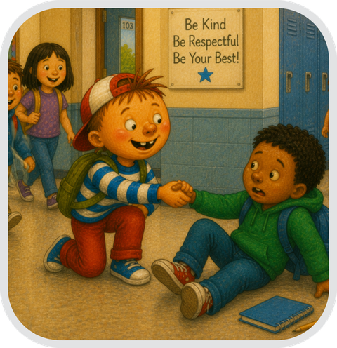 help friends who fall at recess