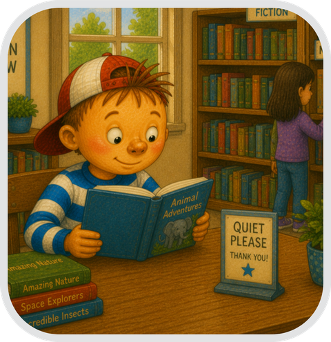 read quietly in the library