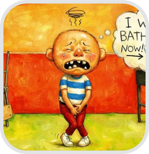 ask to go to the bathroom again and again