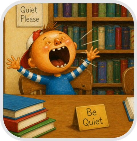yell in the library