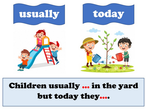 Look and Say: Present Simple and Present Continuous