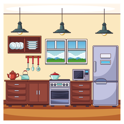 in the kitchen