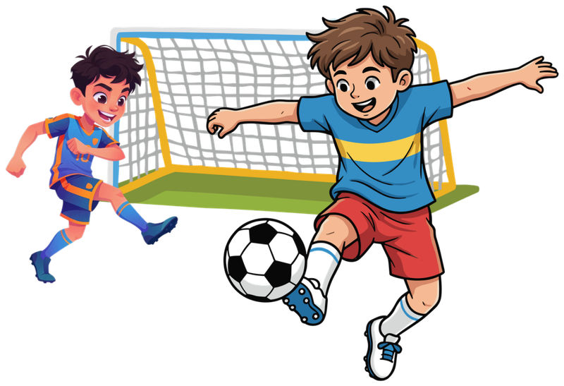 Boys playing football