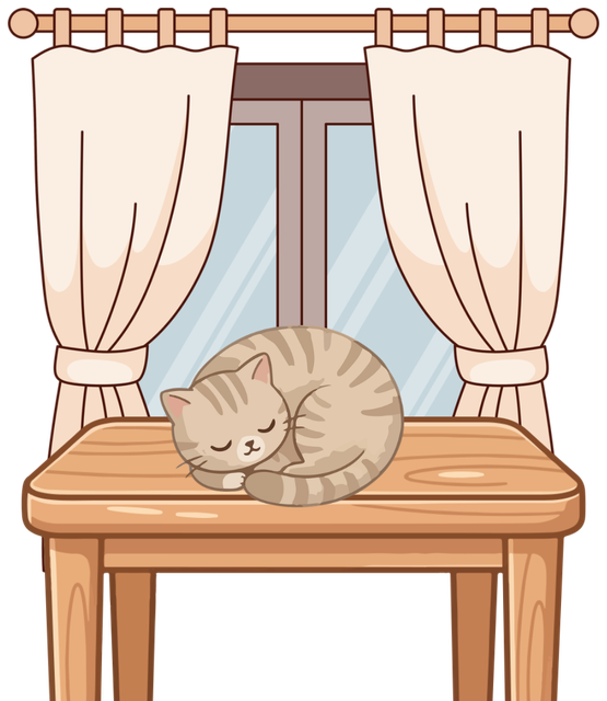 A cat on a table