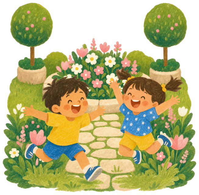 Children in a garden
