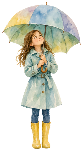 A girl with an umbrella