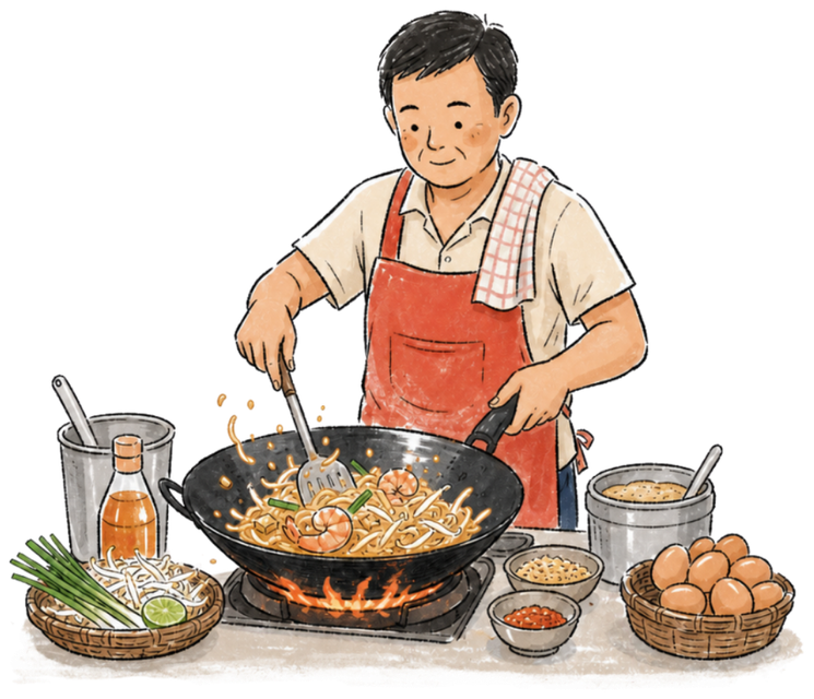 A man cooking