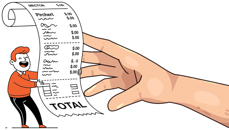 A man with a receipt