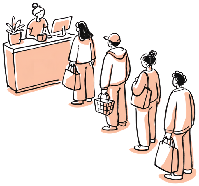 People in a queue