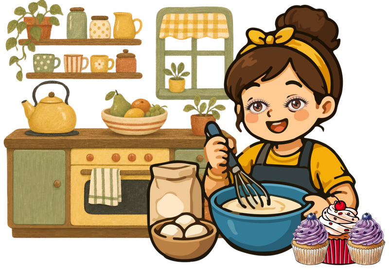 A woman baking