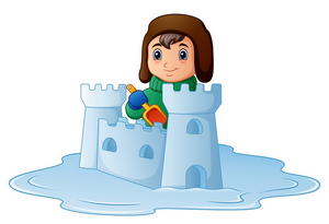 winter activity sandcastle