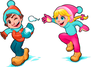 winter activity snowball fight
